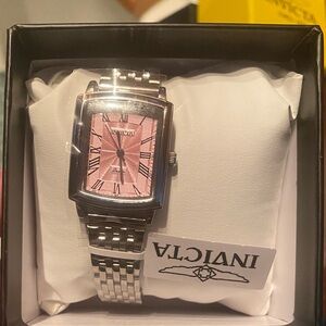 Invicta Silver Watch with Pink Dial